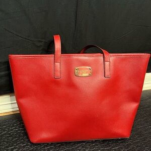 Michael Kors Red Leather Shoulder Bag